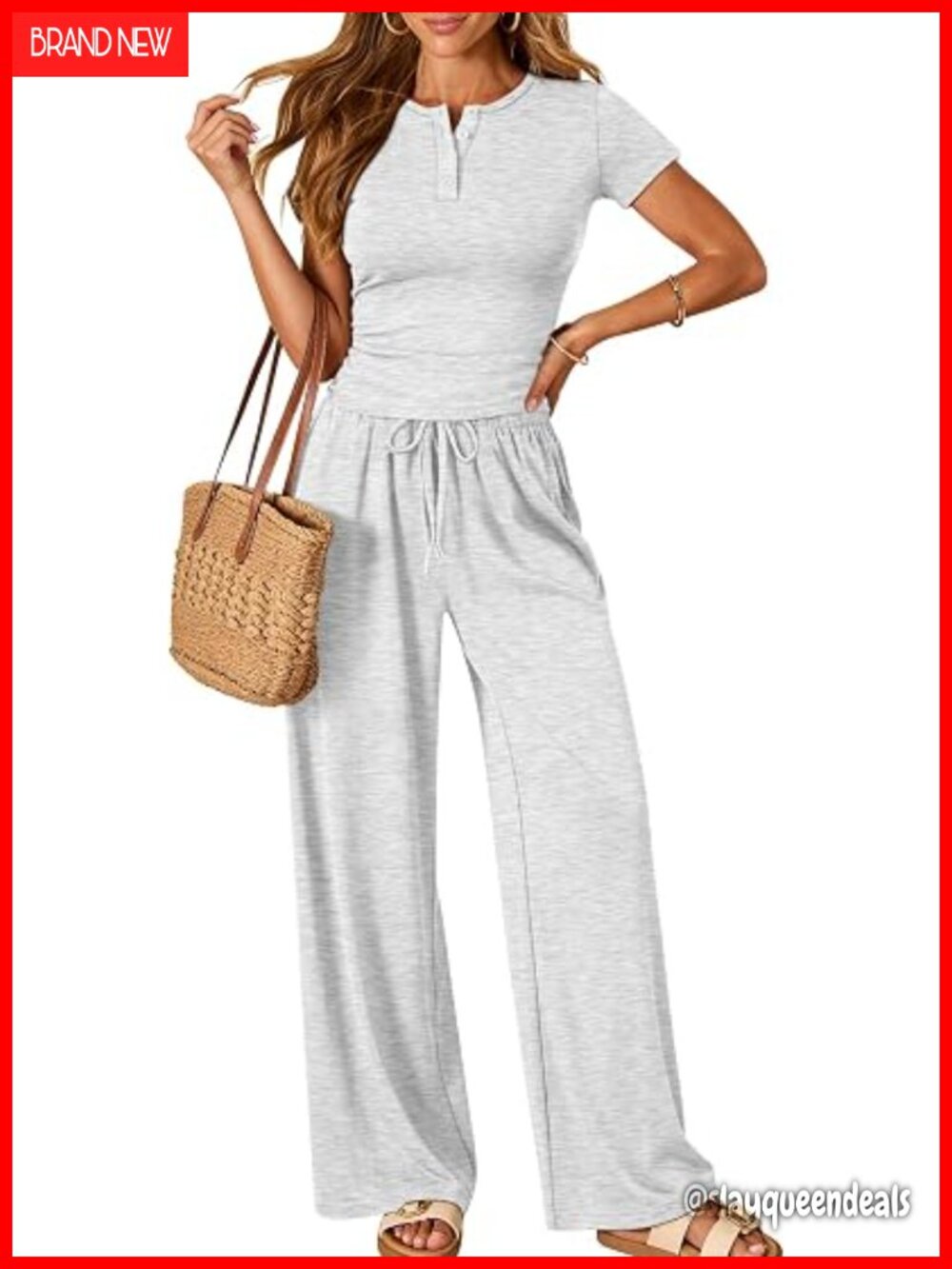 Womens 2 Piece Lounge Sets Matching Cruise Outfits Wide Leg Pants Workout